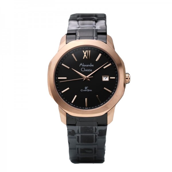 Alexandre Christie AC 8619 Rosegold Black Man MDBBRBA